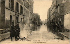 Paris inondé - Cliché du 28 Janvier 1910 - La Rue Rouelle à Grenelle à Paris 15e