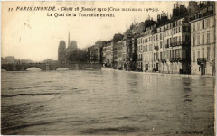 Paris Inonde 33 Le Quai de la Tournelle envahi à Paris