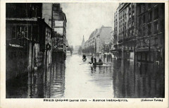 Carte postale ancienne Paris Inondé (Janvier 1910) - Avenue Ledru-Rollin
                                                                     à Paris 12e
                                