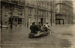 Paris Inonde 1910 Boulevard Haussmann à Paris