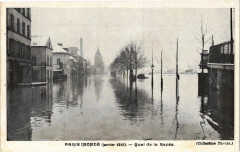 Carte postale ancienne Paris inondé (janvier 1910) - Quai de la Rapée
                                                                     à Paris 12e
                                