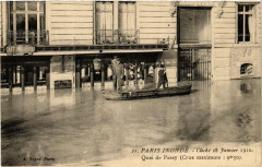 Paris inondé - Cliché 28 Janvier 1910 - Quai de Passy à Paris