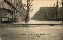 Paris Inonde 1910 Boulevard Haussmann à Paris