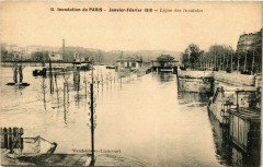 Paris Inondations de Paris 1910 ligne des Invalides à Paris