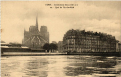 Paris Inondations 20 Quai de l'Archeveche à Paris
