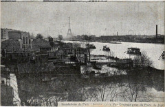 Inondations de Paris (Janvier 1910) - Vue Générale prise du Point du Jour à Paris 16e