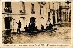 Paris Inondations 1910 Rue de Lille evacuation de immeubles à Paris