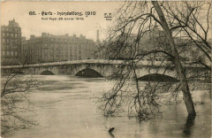 Paris Inondations 1910 Pont Royal à Paris