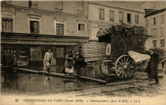 Paris Inondations 1910 Quai de Billy Demenagement à Paris