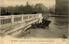 Paris Inondations 1910 Pont de Sully à Paris