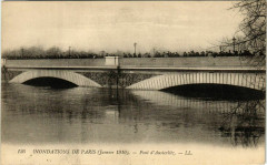 Paris Inondations 1910 Pont d'Austerlitz à Paris