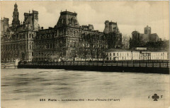 Paris Inondations 1910 Pont d'Arcole à Paris