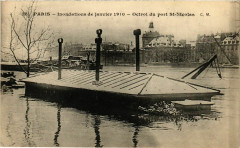 Paris Inondations 1910 Octroi du port Saint-Nicolas à Paris
