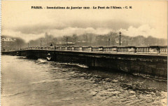 Paris Inondations 1910 Pont de l'Alma à Paris