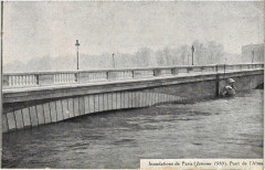 Paris Inondations 1910 Pont de l'Alma à Paris