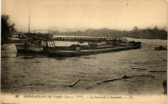 Paris Inondations 1910 Passrelle d'Austerlitz à Paris