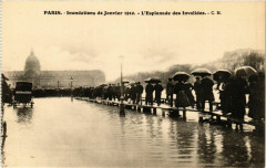 Paris Inondations 1910 Esplanade des Invalides à Paris