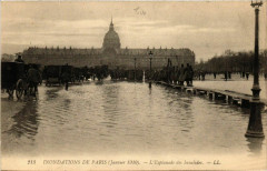 Paris Inondations 1910 Esplanade des Invalides à Paris
