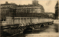 Paris Inondations 1910 Le Pont N - D à Paris