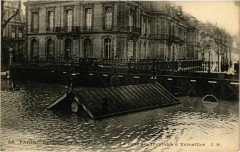 Paris Inondations 1910 Ligne des Invalides à Paris
