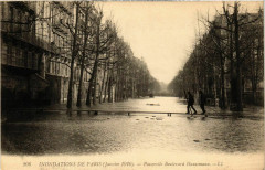 Paris Inondations 1910 Bd Haussmann Passerelle à Paris