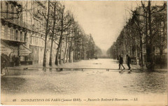 Paris Inondations 1910 Boulevard Haussmann à Paris