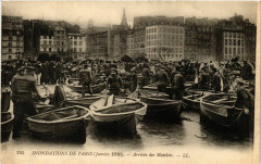 Paris Inondations 1910 Arrivée des Matelots à Paris