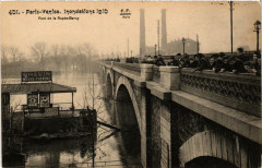 Paris Inondation 1910. Pont de la Rapée-Bercy à Paris