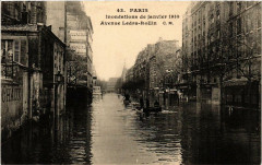 Carte postale ancienne Inondations de janvier 1910 - Avenue Ledru-Rollin
                                                                     à Paris 12e
                                