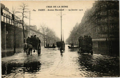 Carte postale ancienne Crue de la Seine - Avenue Daumesnil - 29 Janvier 1910
                                                                     à Paris 12e
                                