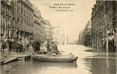 Crue de la Seine - Rue de Lyon - Le 29 Janvier 1910 à Paris 12e