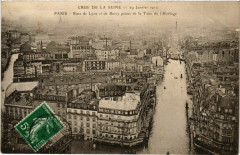 Carte postale ancienne Rues de Lyon et de Bercy prises de la Tour de l'Horloge
                                                                     à Paris 12e
                                