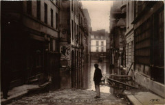 Paris Crue de la Seine 1910 Rue de la Bucherie à Paris