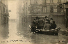 Paris Crue de la Seine 1910 Rue de la Bucherie et du Haut-Pave à Paris