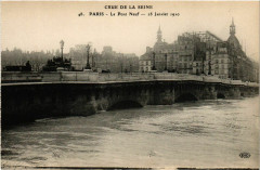 Paris Crue de la Seine 1910 Pont neuf à Paris