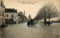 Carte postale ancienne Crue de la Seine - Quai de la Rapée
                                                                     à Paris 4e
                                