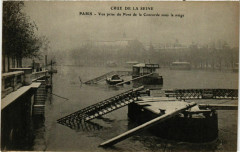 Paris Crue de la Seine 1910 Pont de la Concorde sous la neige à Paris