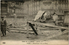 Paris Crue de la Seine 1910 Cour de Rome Effondrement à Paris