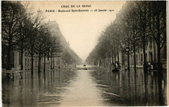 Paris Crue de la Seine 1910 Boulevard Saint-Germain à Paris