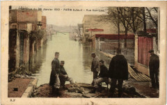 La Crue du 28 Janvier 1910 Paris Auteuil. Rue Van-Loo à Paris