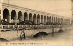 Carte postale ancienne Inondations de Paris - Le Viaduc d'Auteuil
                                                                     à Paris 16e
                                