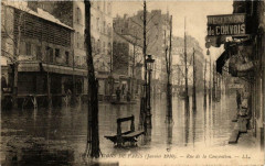Carte postale ancienne Inondation de Paris (Janvier 1910) - Rue de la Convention
                                                                     à Paris 15e
                                