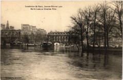 Inondation de Paris 1910. Ile-Saint-Louis et Hotel de Ville -
																					75000 Paris
																			
