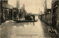 La Crue de la Seine (Janvier 1910) - La Rue Van Loo à Passy à Paris 16e