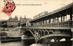 Carte postale ancienne Passy - Le Pont du Métropolitain
                                                                     à Paris 15e
                                