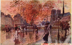 Carte postale ancienne Notre-Dame vue de l'Ile-Saint-Louis
                                                                     à Paris 5e
                                