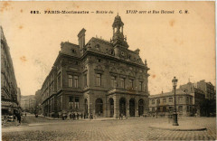 Carte postale ancienne Montmartre - Mairie du XVIIIe arrondissement et Rue Hermel
                                                                     à Paris 18e
                                