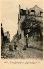 Carte postale ancienne Vieux Montmartre - Rue du Mont-Cenis à la hauteur de la rue Cortot (côté Sud)
                                                                     à Paris 18e
                                