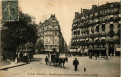 Carte postale ancienne Boulevard de Courcelles et Rue Levis
                                                                     à Paris 17e
                                