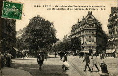 Carte postale ancienne Paris 17e Carrefour Bd de Courcelles Bd des Batignolles
                                                                     à Paris 8e
                                
